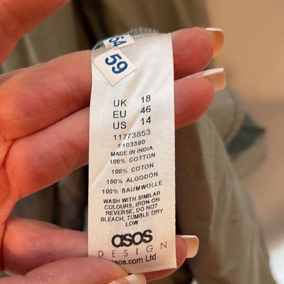 ASOS 100% Cotton Sea-foam Green Maxi Dress. Size 14. - Picture 6 of 8